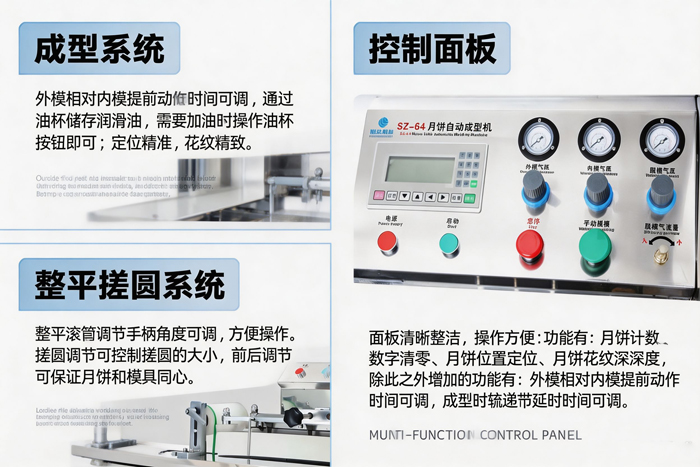 月餅包餡機成型係統、控製麵板細節