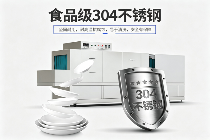 304不鏽鋼食堂洗碗機細節展示